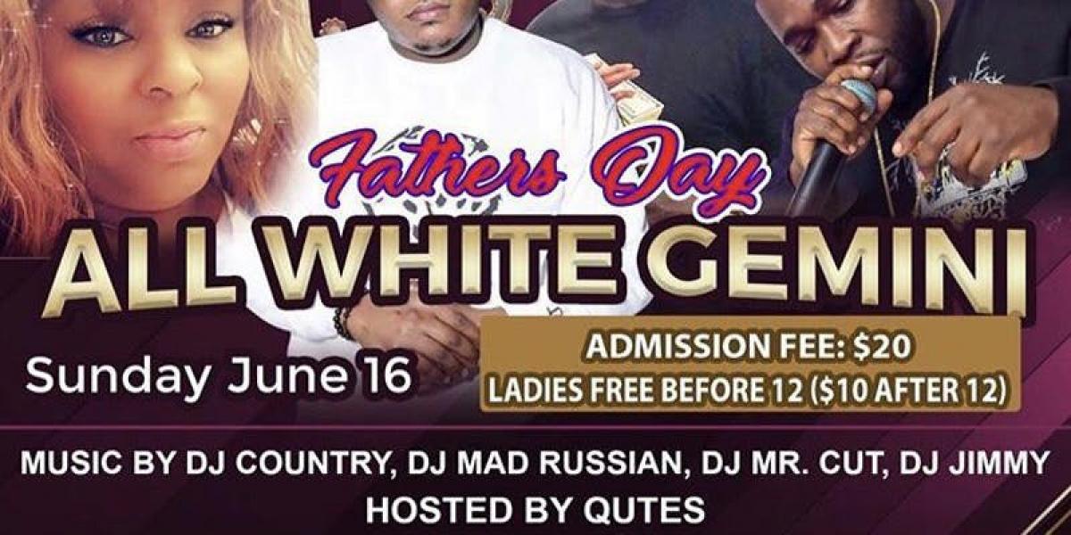Father’s Day/ All White Gemini flyer or graphic.